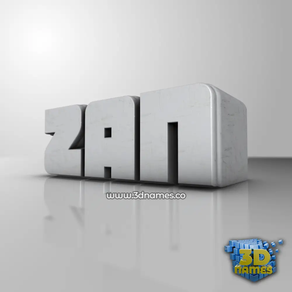 zan in White Metro style - 3D name wallpaper