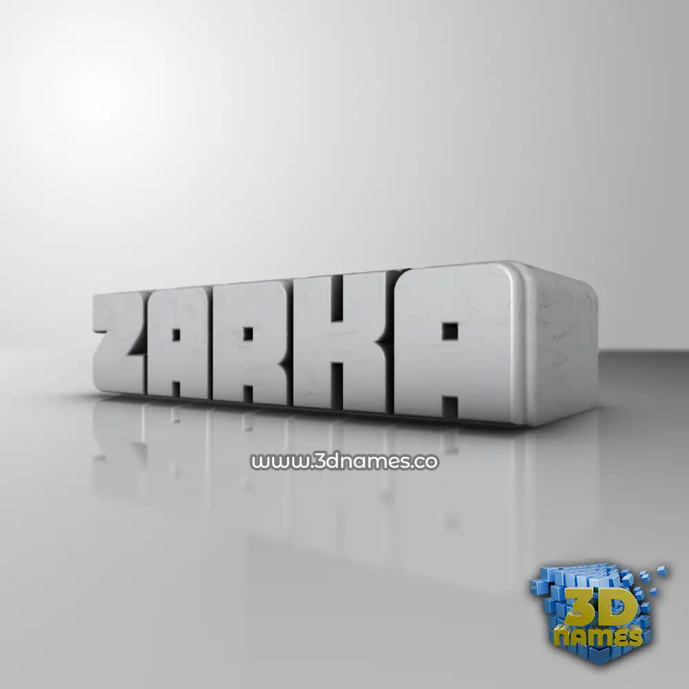 zarka in White Metro style - 3D name wallpaper