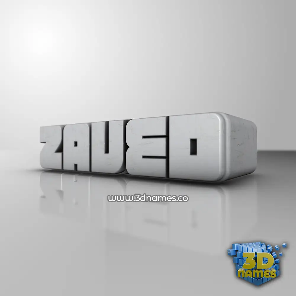 zaved in White Metro style - 3D name wallpaper