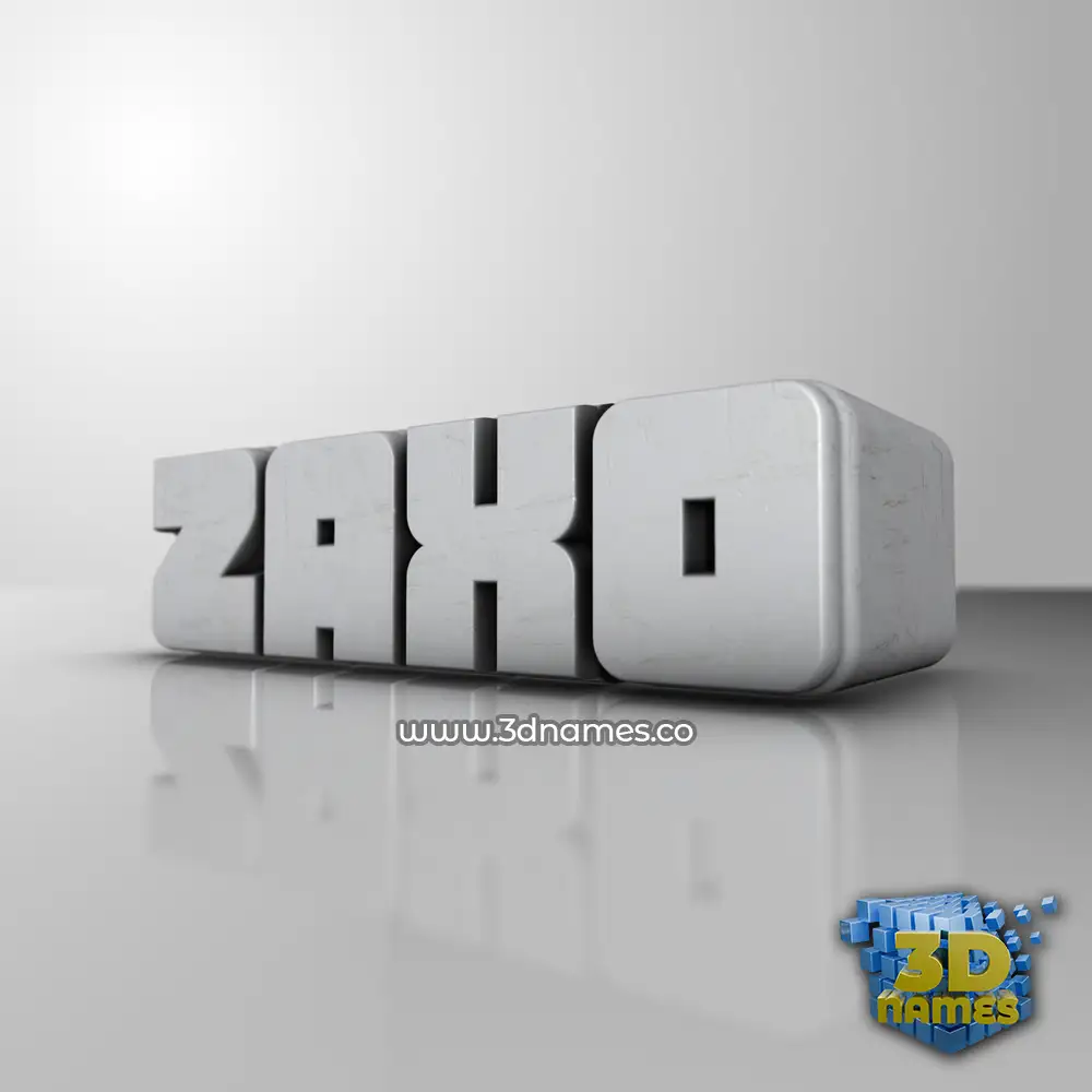 zaxo in White Metro style - 3D name wallpaper