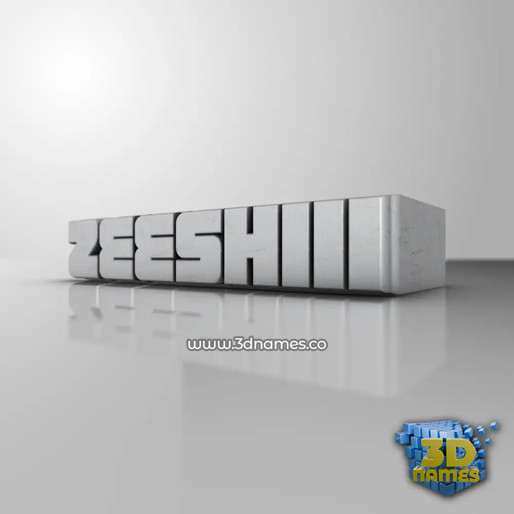 zeeshiii in White Metro style - 3D name wallpaper