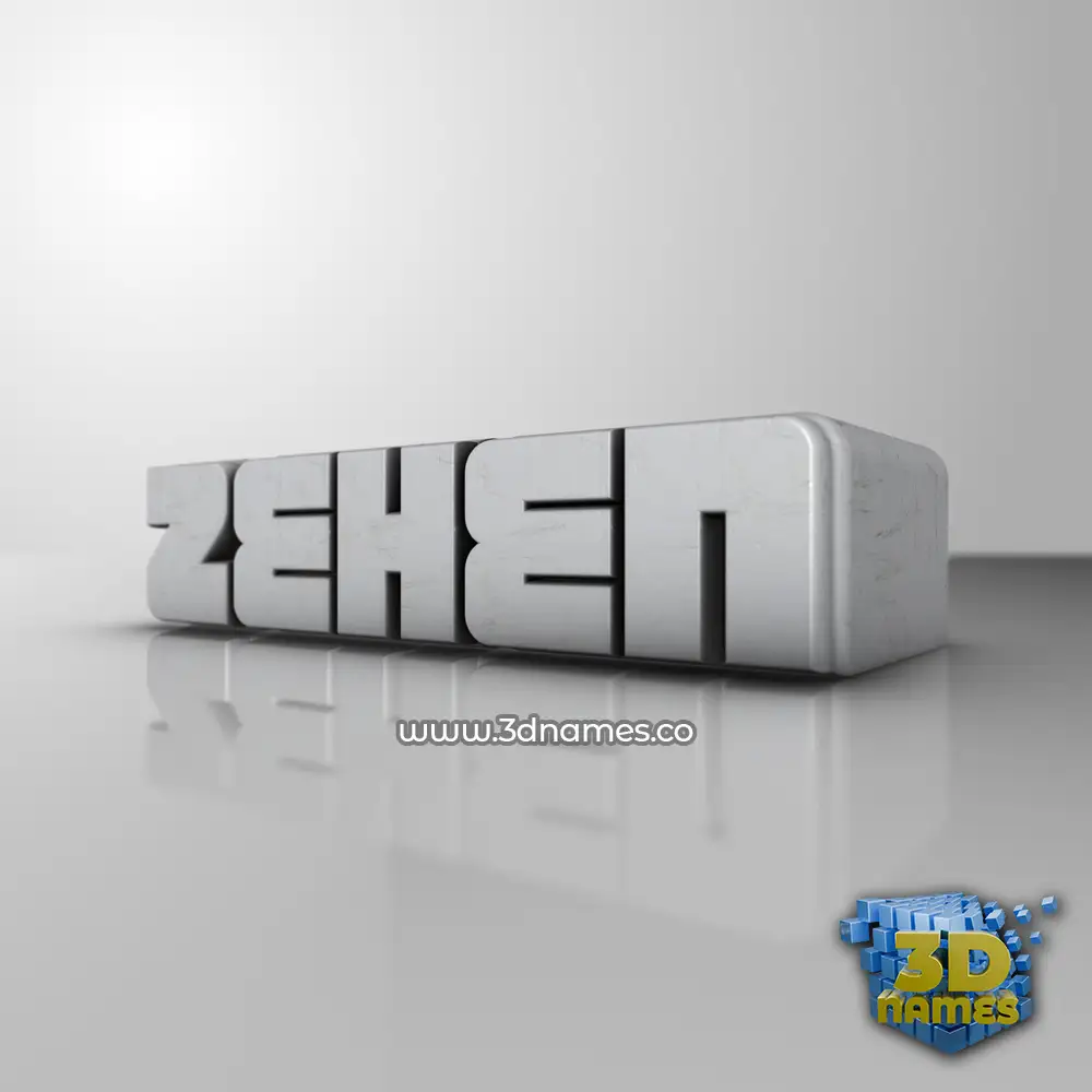 zehen in White Metro style - 3D name wallpaper