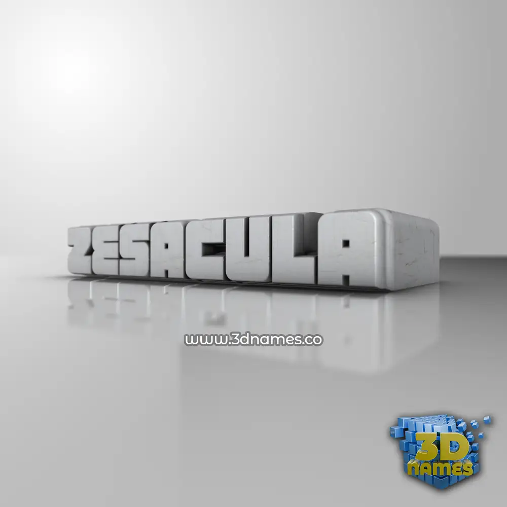 zesacula in White Metro style - 3D name wallpaper