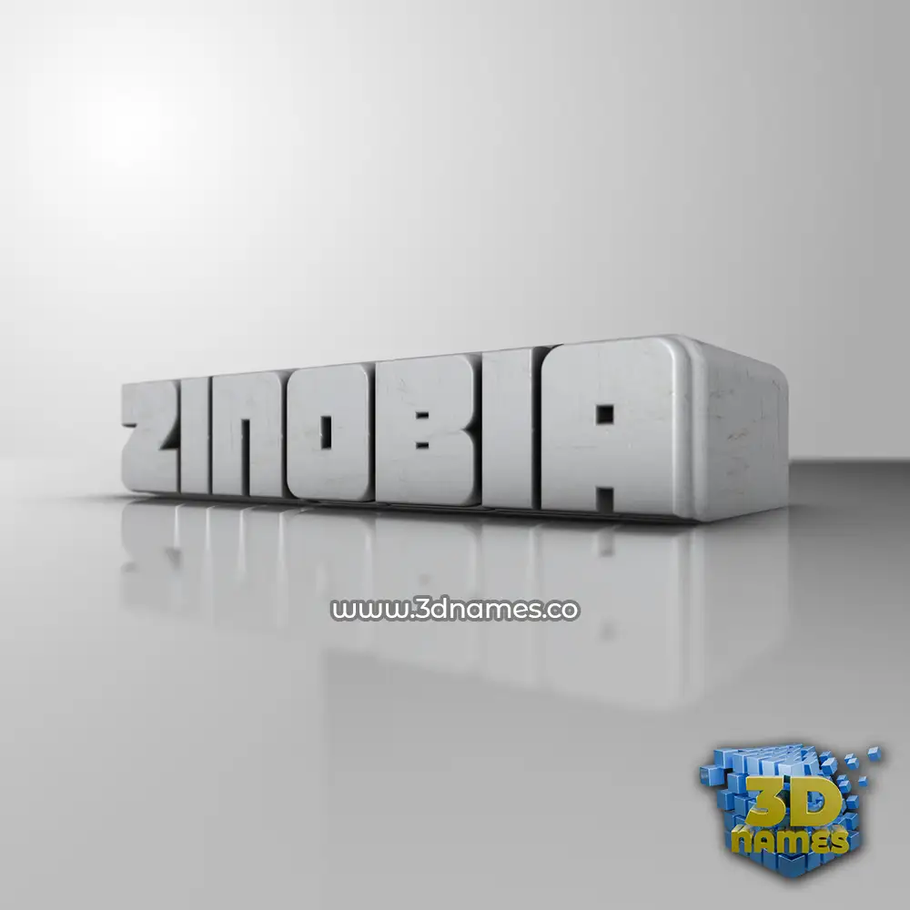 zinobia in White Metro style - 3D name wallpaper