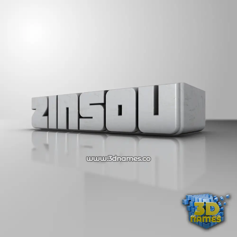 zinsou in White Metro style - 3D name wallpaper