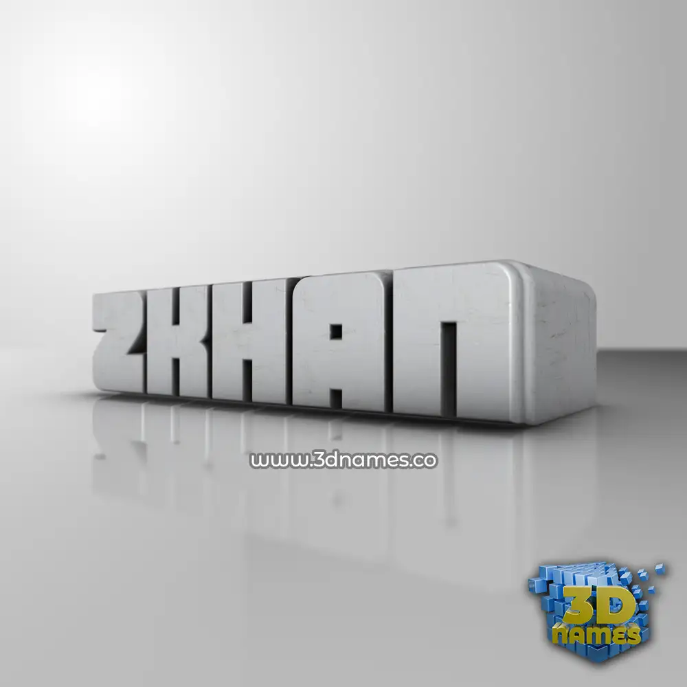 zkhan in White Metro style - 3D name wallpaper
