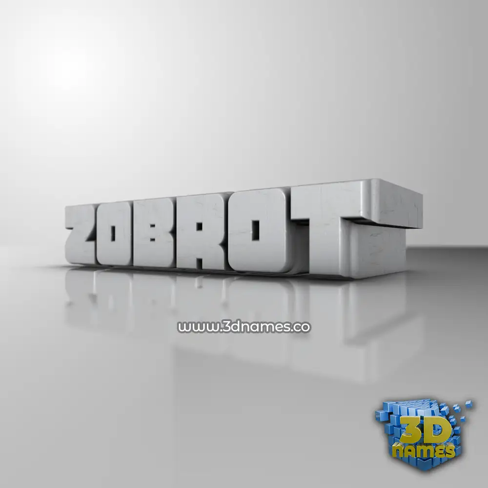 zobrot in White Metro style - 3D name wallpaper