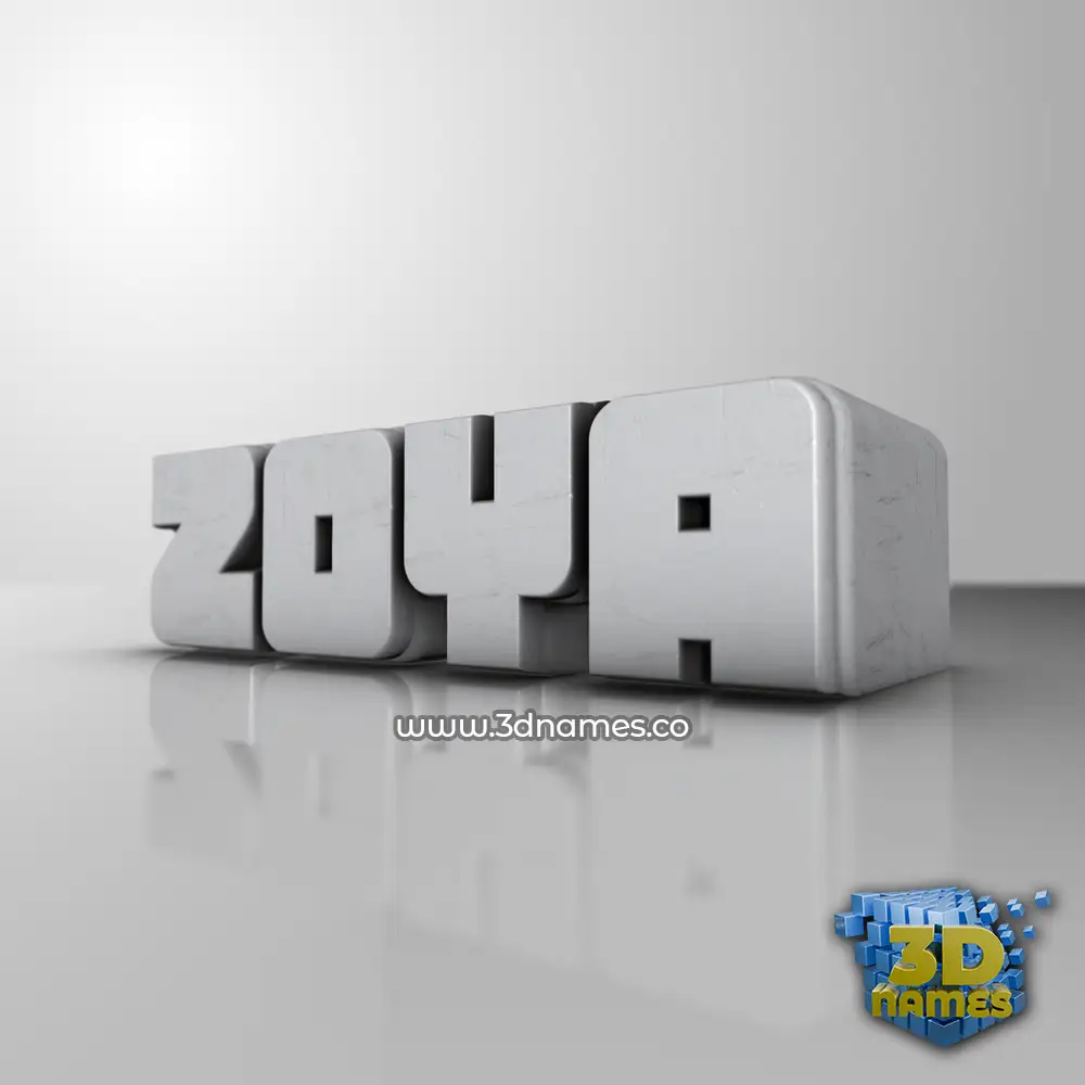 zoya in White Metro style - 3D name wallpaper