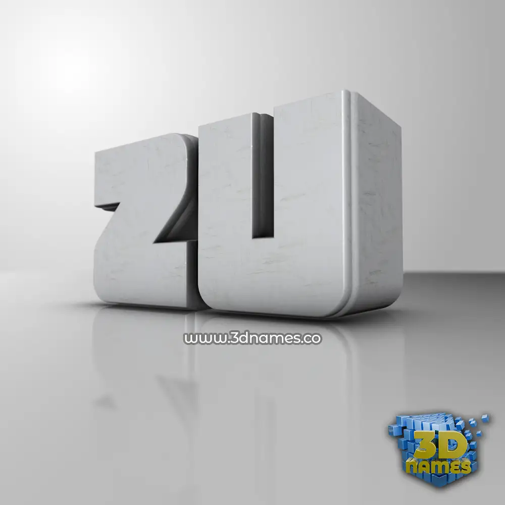 zu in White Metro style - 3D name wallpaper