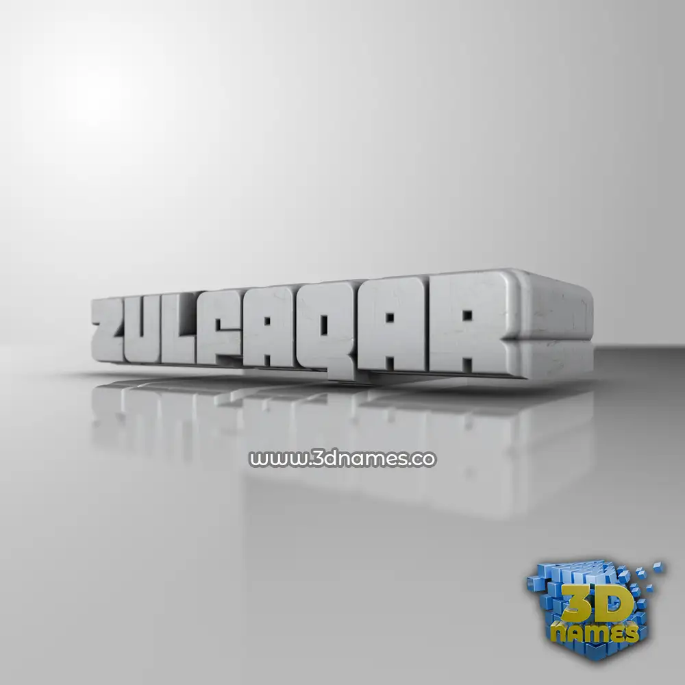 zulfaqar in White Metro style - 3D name wallpaper