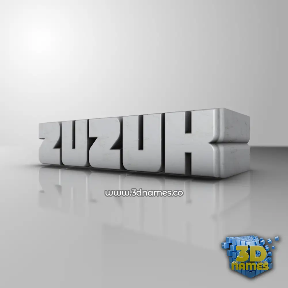 zuzuk in White Metro style - 3D name wallpaper