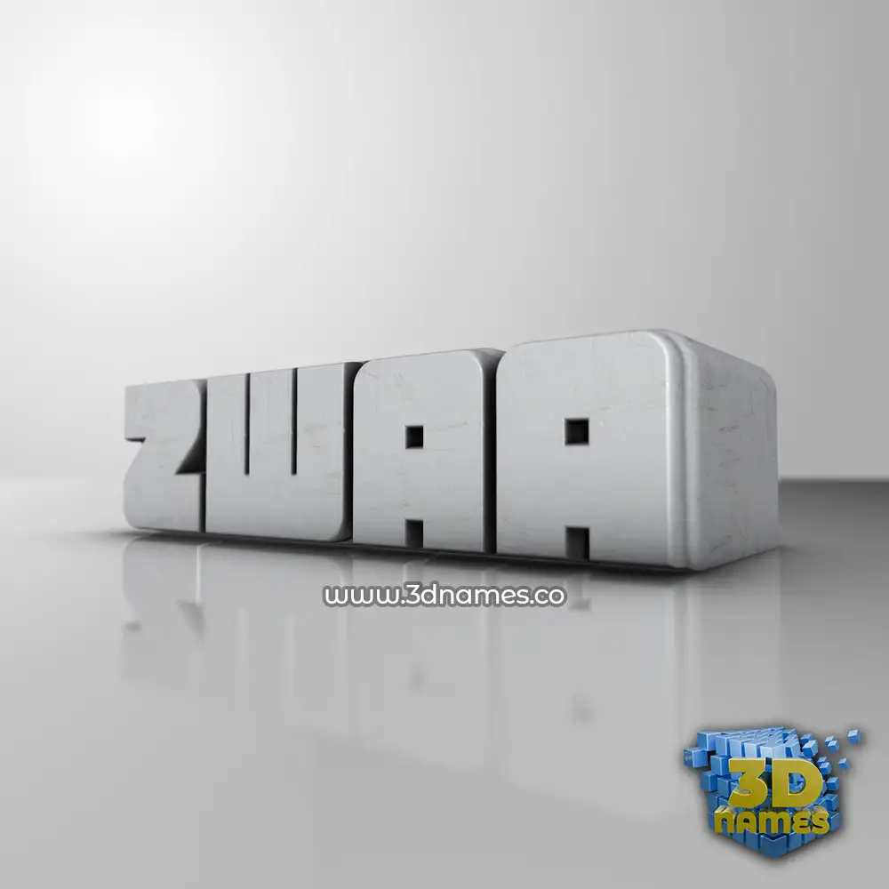 zwaa in White Metro style - 3D name wallpaper