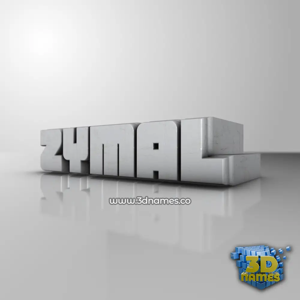zymal in White Metro style - 3D name wallpaper