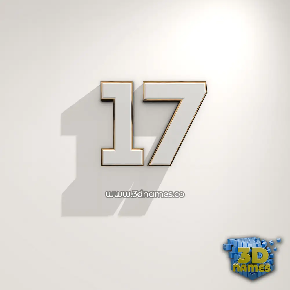 17 in White Logo Warm style - 3D name wallpaper