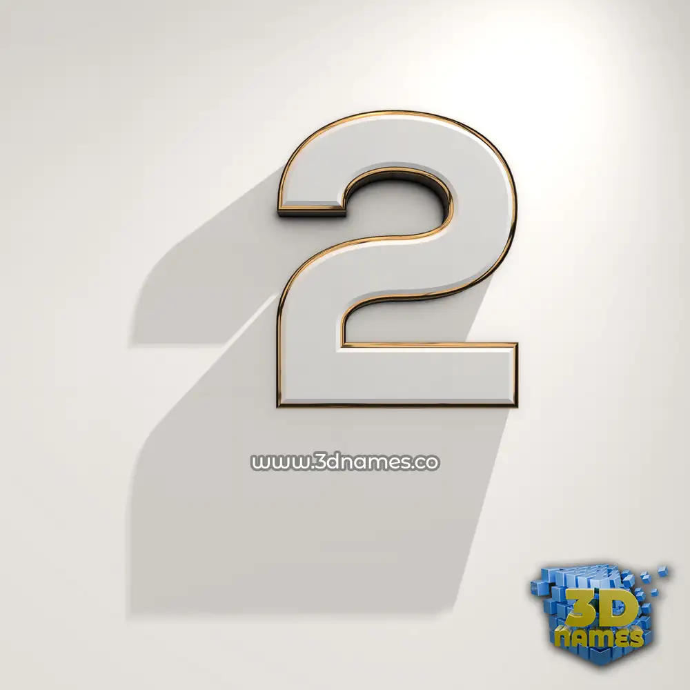 2 in White Logo Warm style - 3D name wallpaper