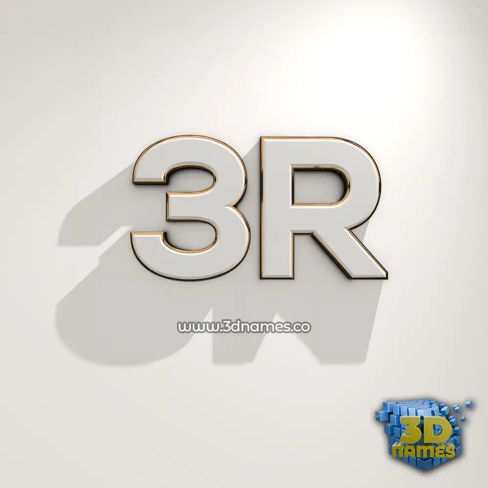 3r in White Logo Warm style - 3D name wallpaper