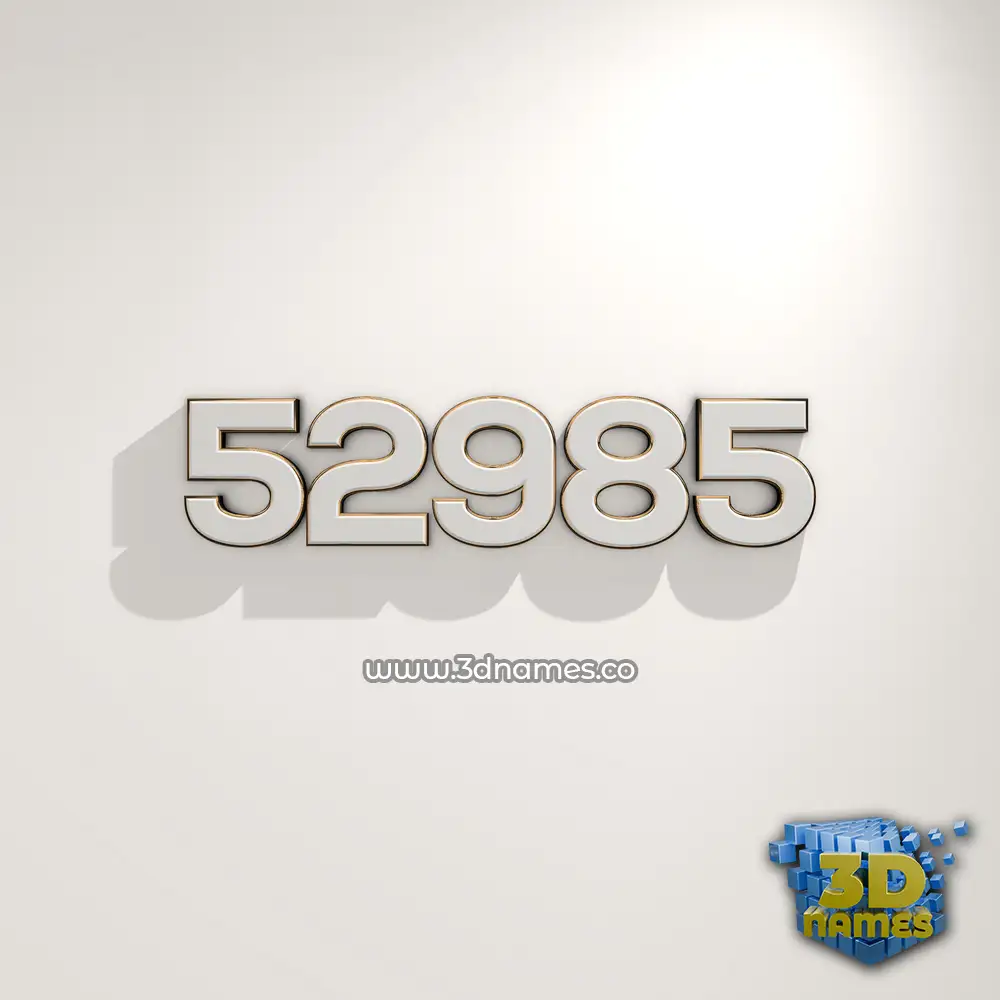 52985 in White Logo Warm style - 3D name wallpaper