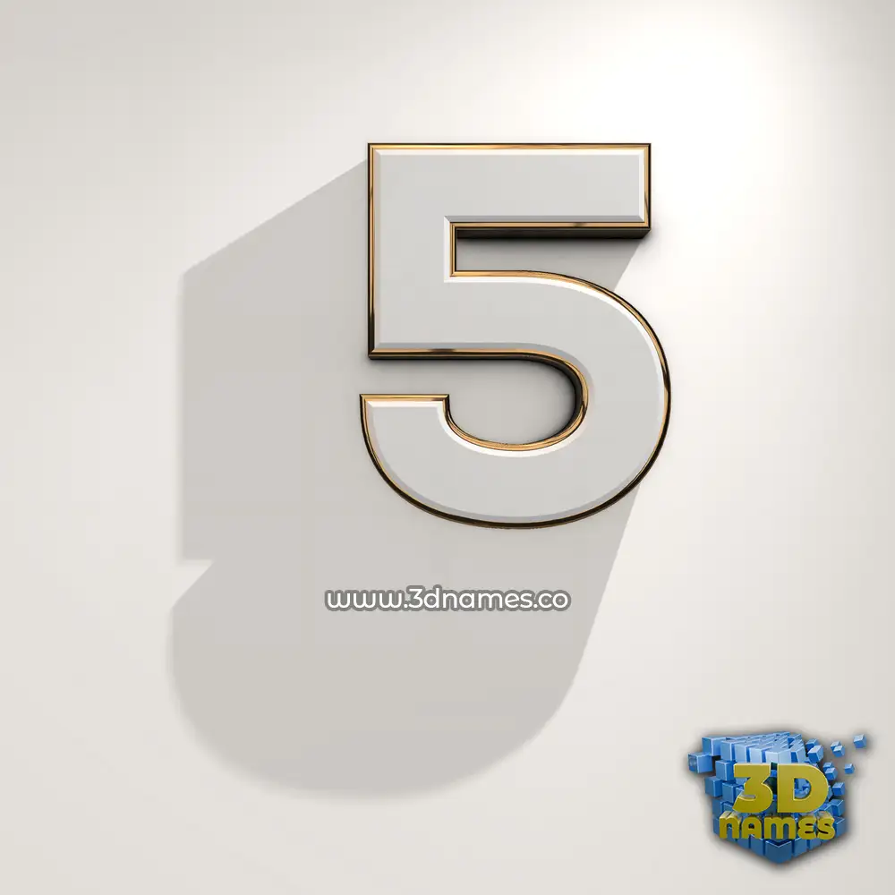 5 in White Logo Warm style - 3D name wallpaper