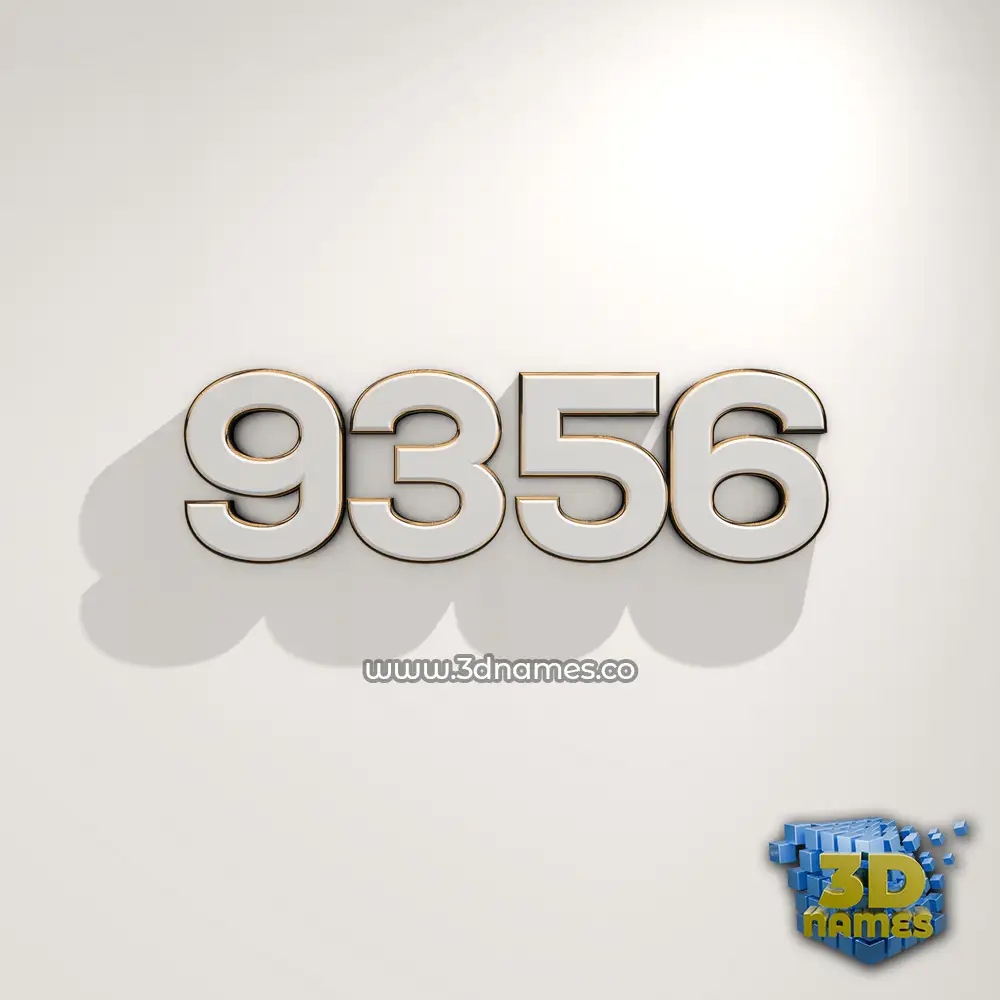 9356 in White Logo Warm style - 3D name wallpaper