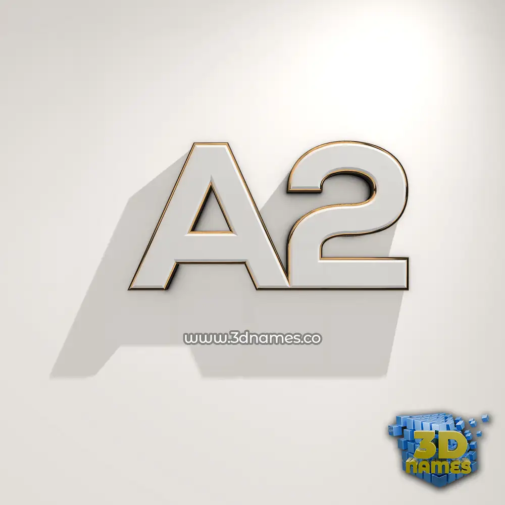 a2 in White Logo Warm style - 3D name wallpaper