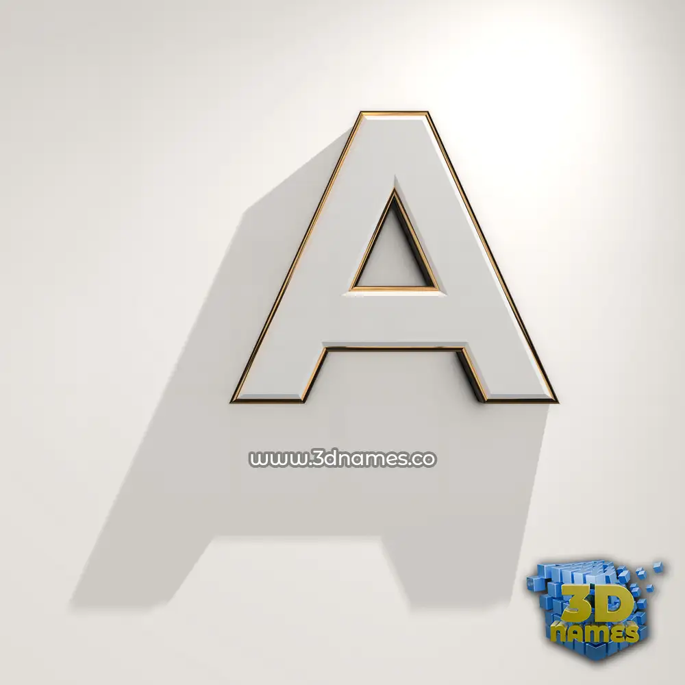 a in White Logo Warm style - 3D name wallpaper