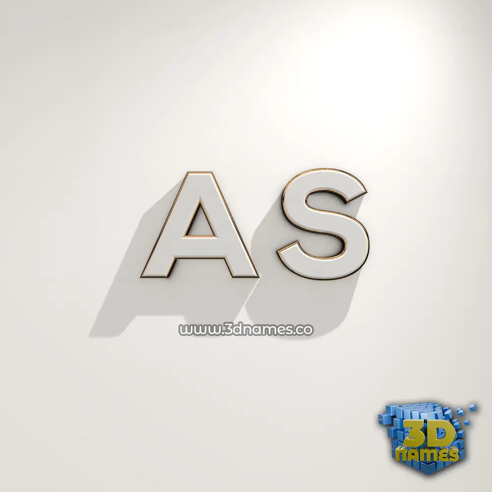 a s in White Logo Warm style - 3D name wallpaper