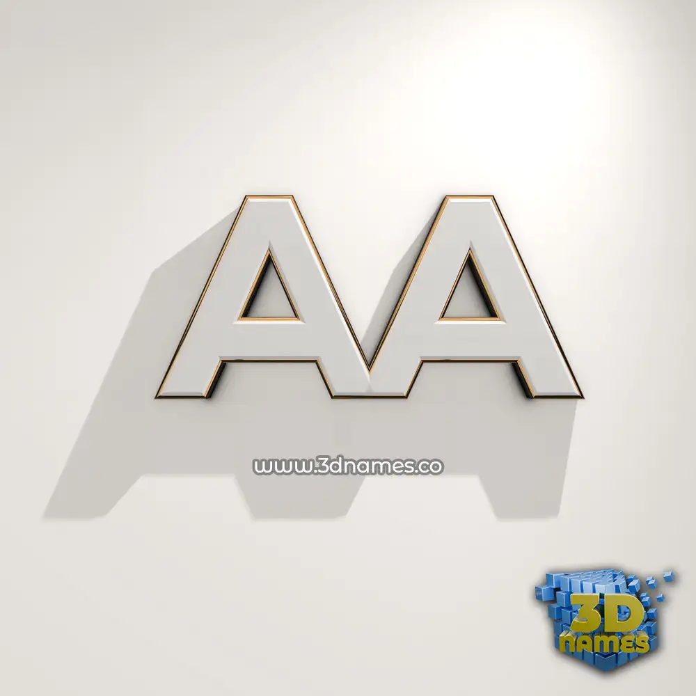 aa in White Logo Warm style - 3D name wallpaper