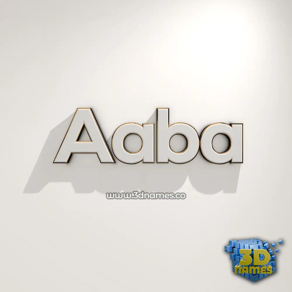 aaba in White Logo Warm style - 3D name wallpaper