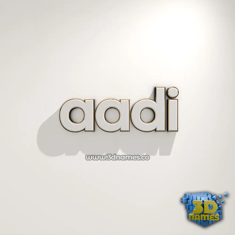 aadi in White Logo Warm style - 3D name wallpaper