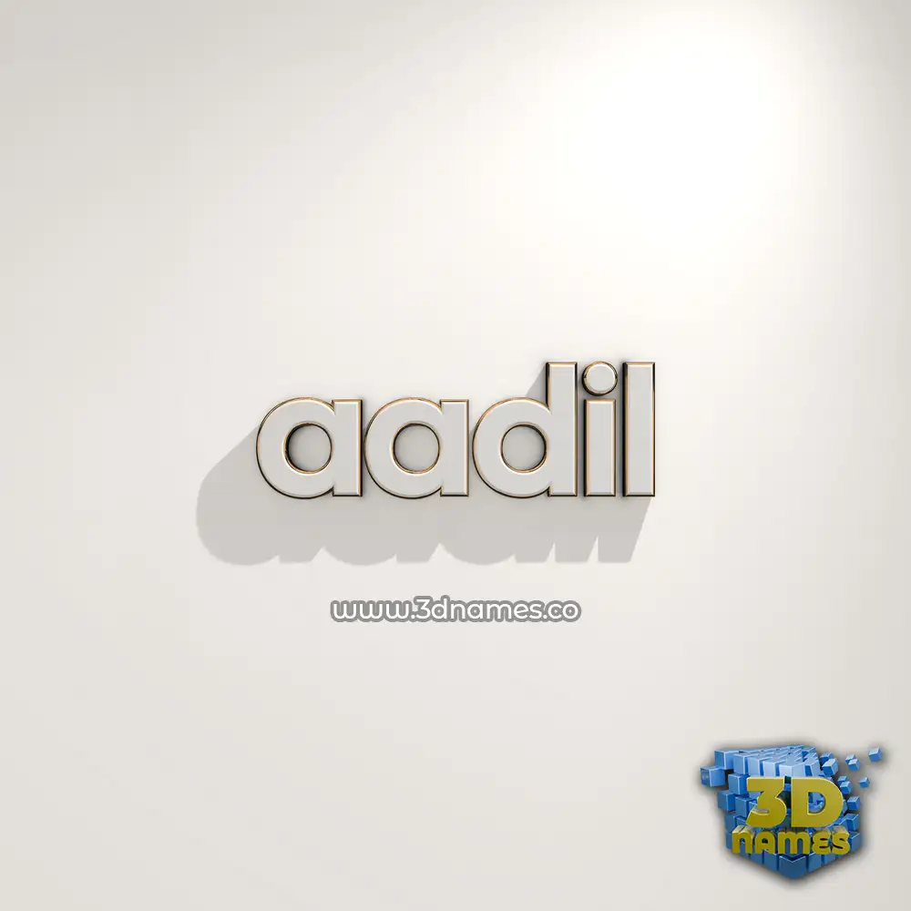 aadil in White Logo Warm style - 3D name wallpaper