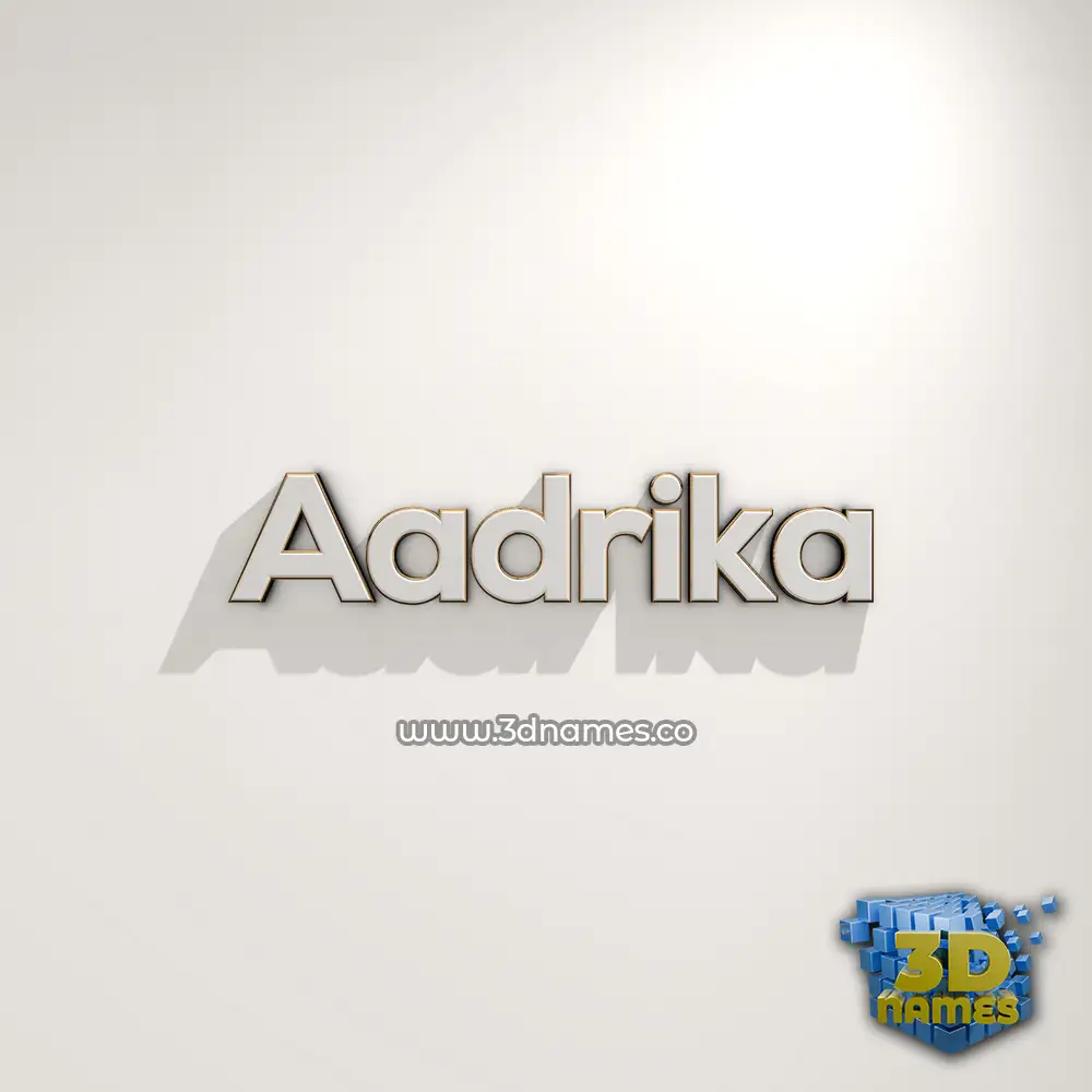 aadrika in White Logo Warm style - 3D name wallpaper
