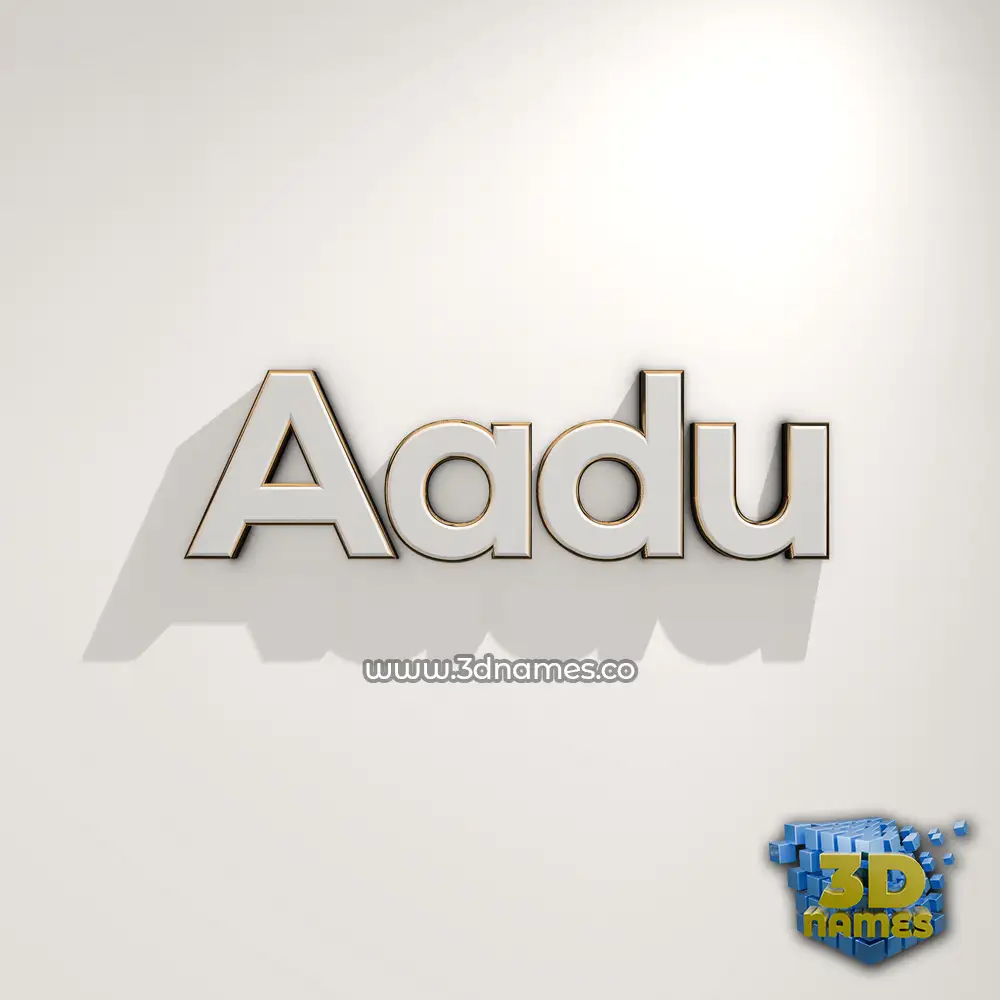aadu in White Logo Warm style - 3D name wallpaper