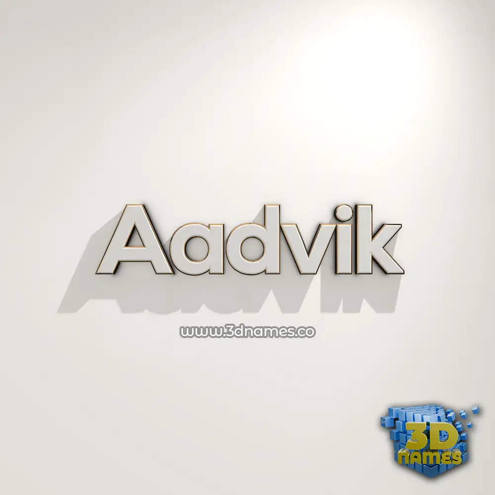 aadvik in White Logo Warm style - 3D name wallpaper