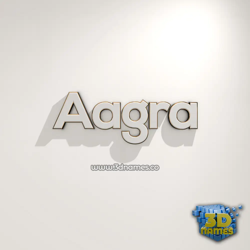 aagra in White Logo Warm style - 3D name wallpaper