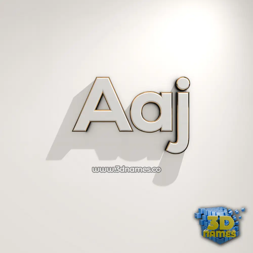 aaj in White Logo Warm style - 3D name wallpaper