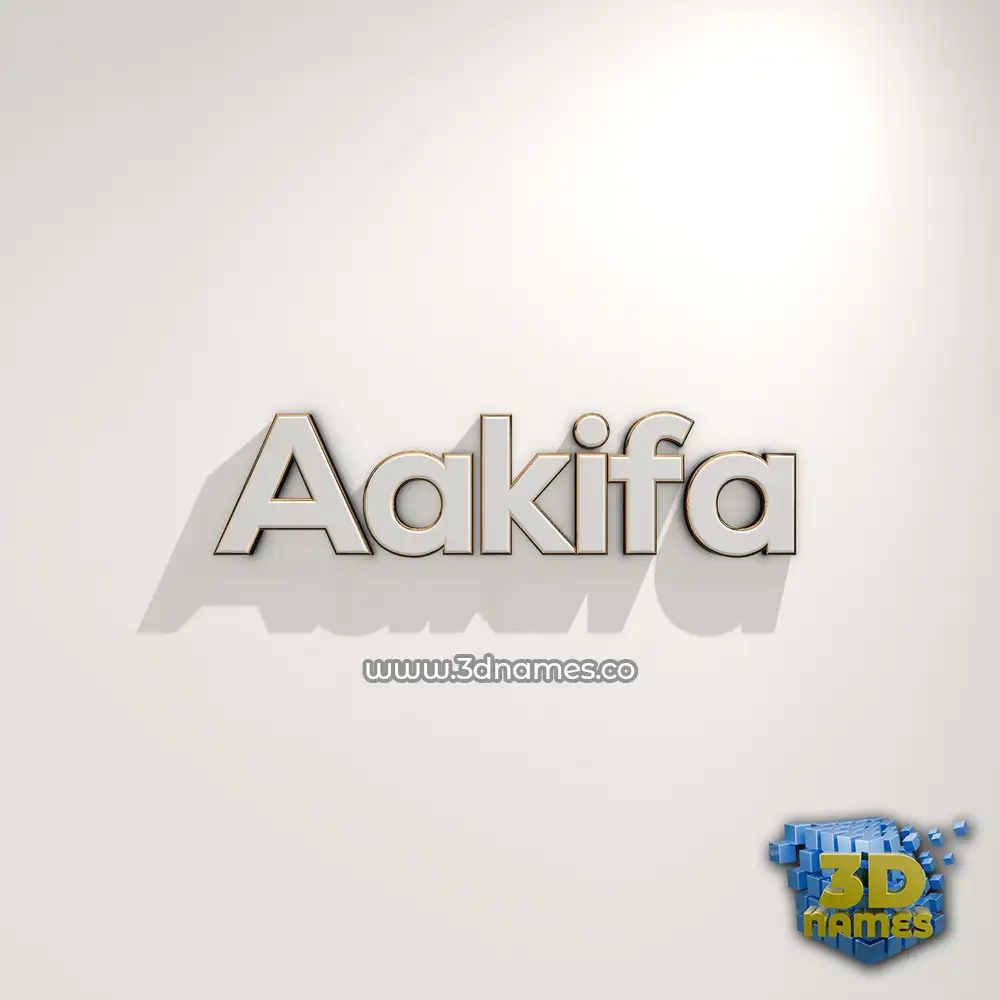 aakifa in White Logo Warm style - 3D name wallpaper