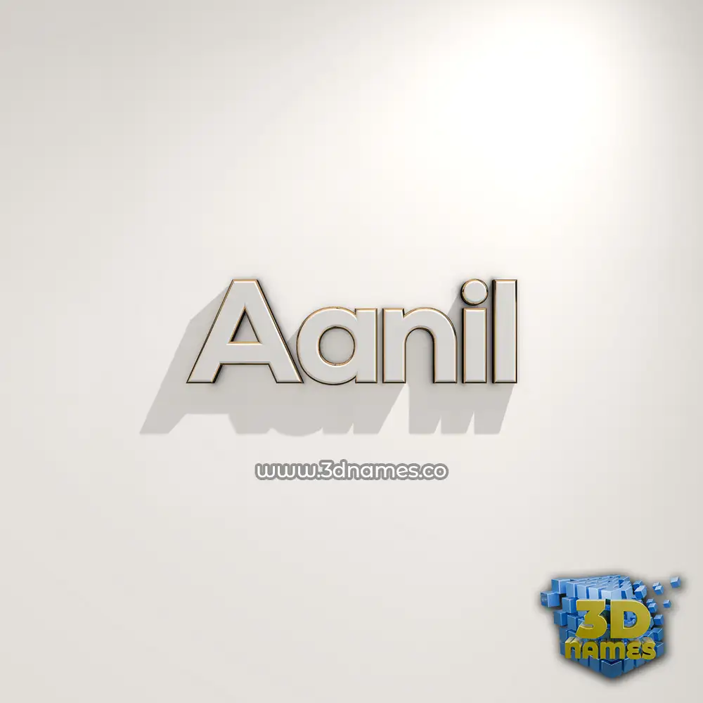 aanil in White Logo Warm style - 3D name wallpaper