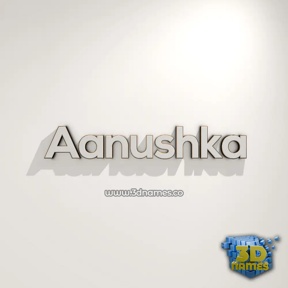 aanushka in White Logo Warm style - 3D name wallpaper