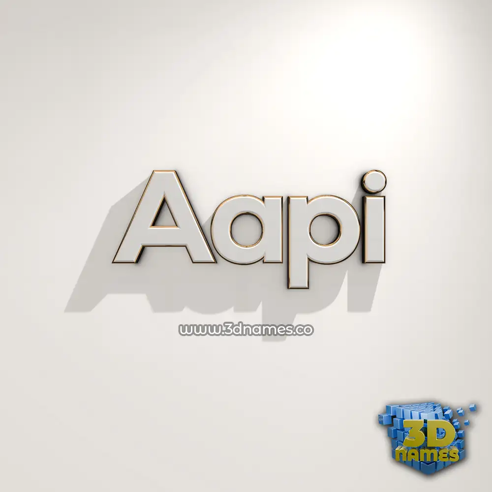 aapi in White Logo Warm style - 3D name wallpaper