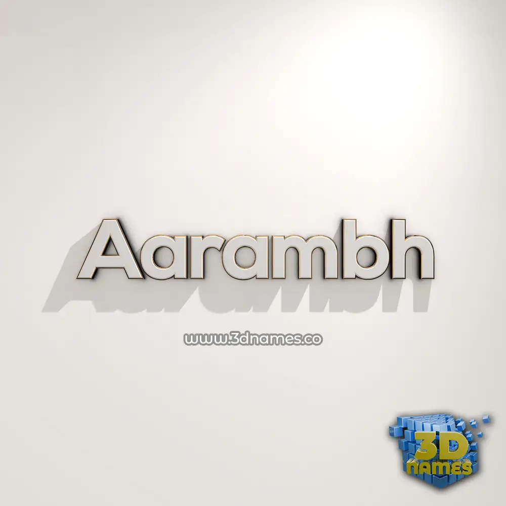 aarambh in White Logo Warm style - 3D name wallpaper