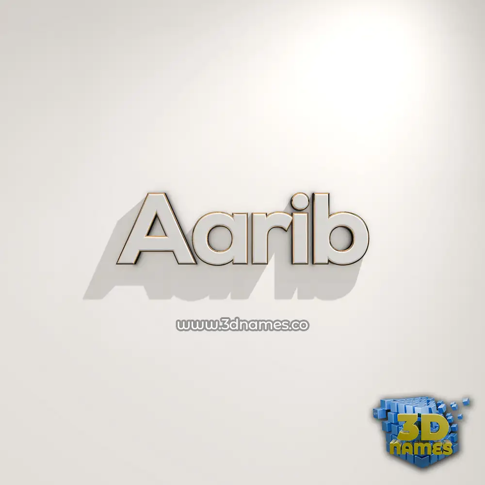 aarib in White Logo Warm style - 3D name wallpaper