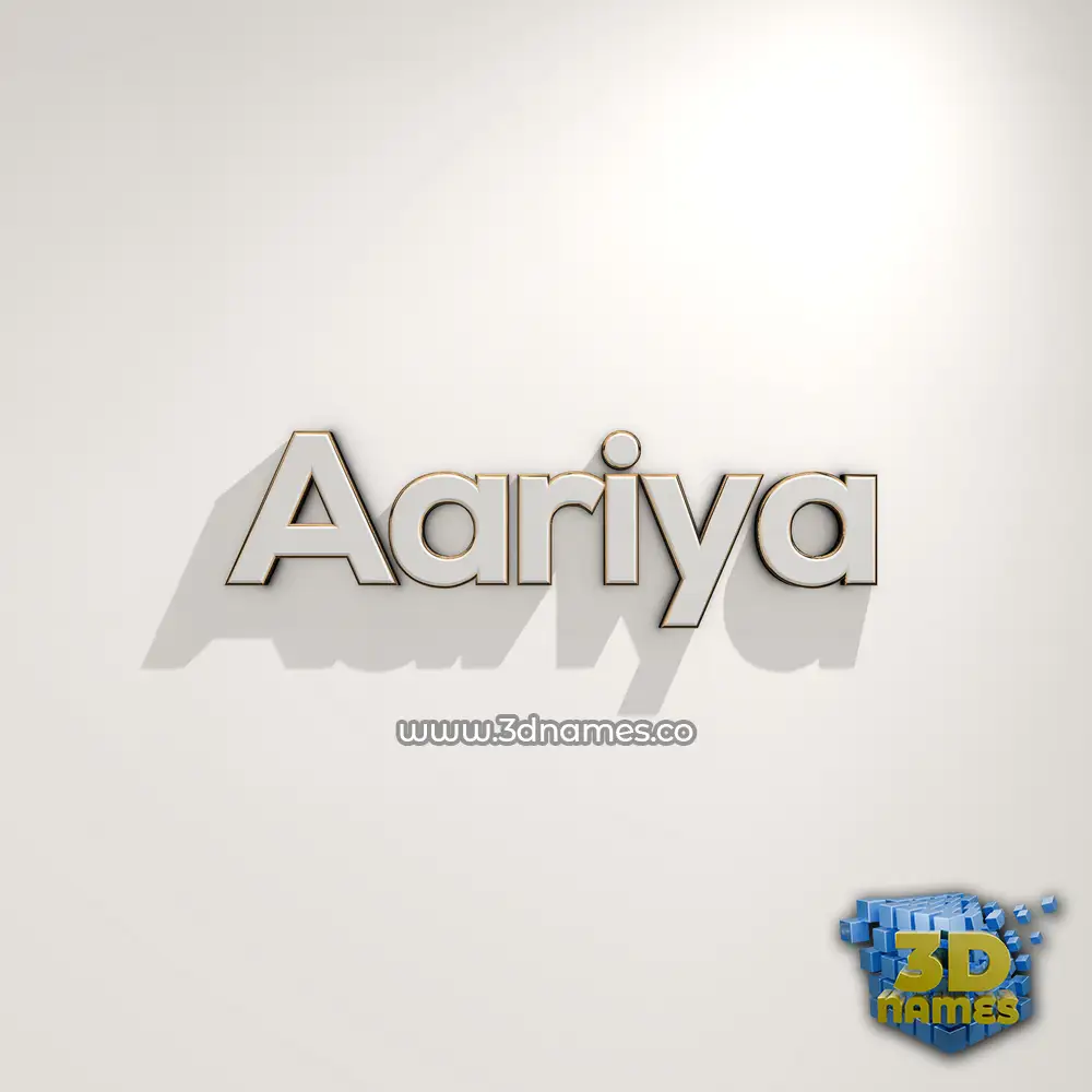 aariya in White Logo Warm style - 3D name wallpaper