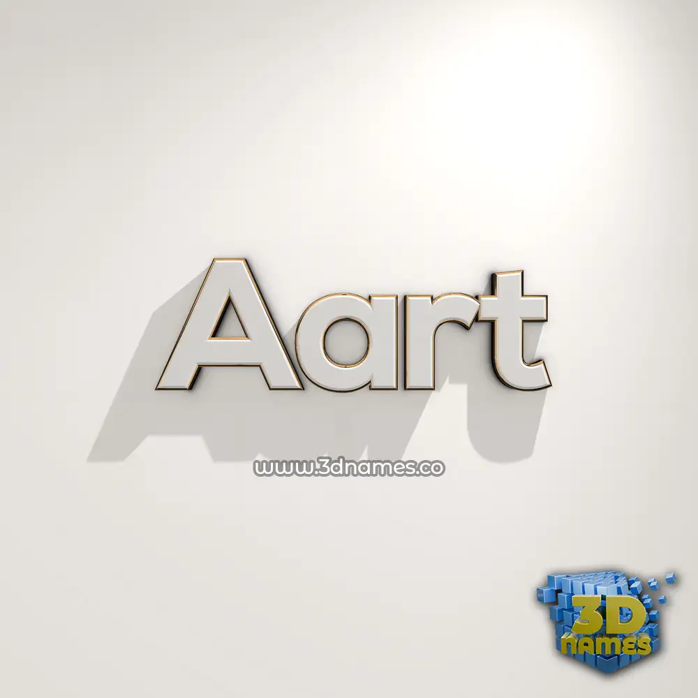 aart in White Logo Warm style - 3D name wallpaper
