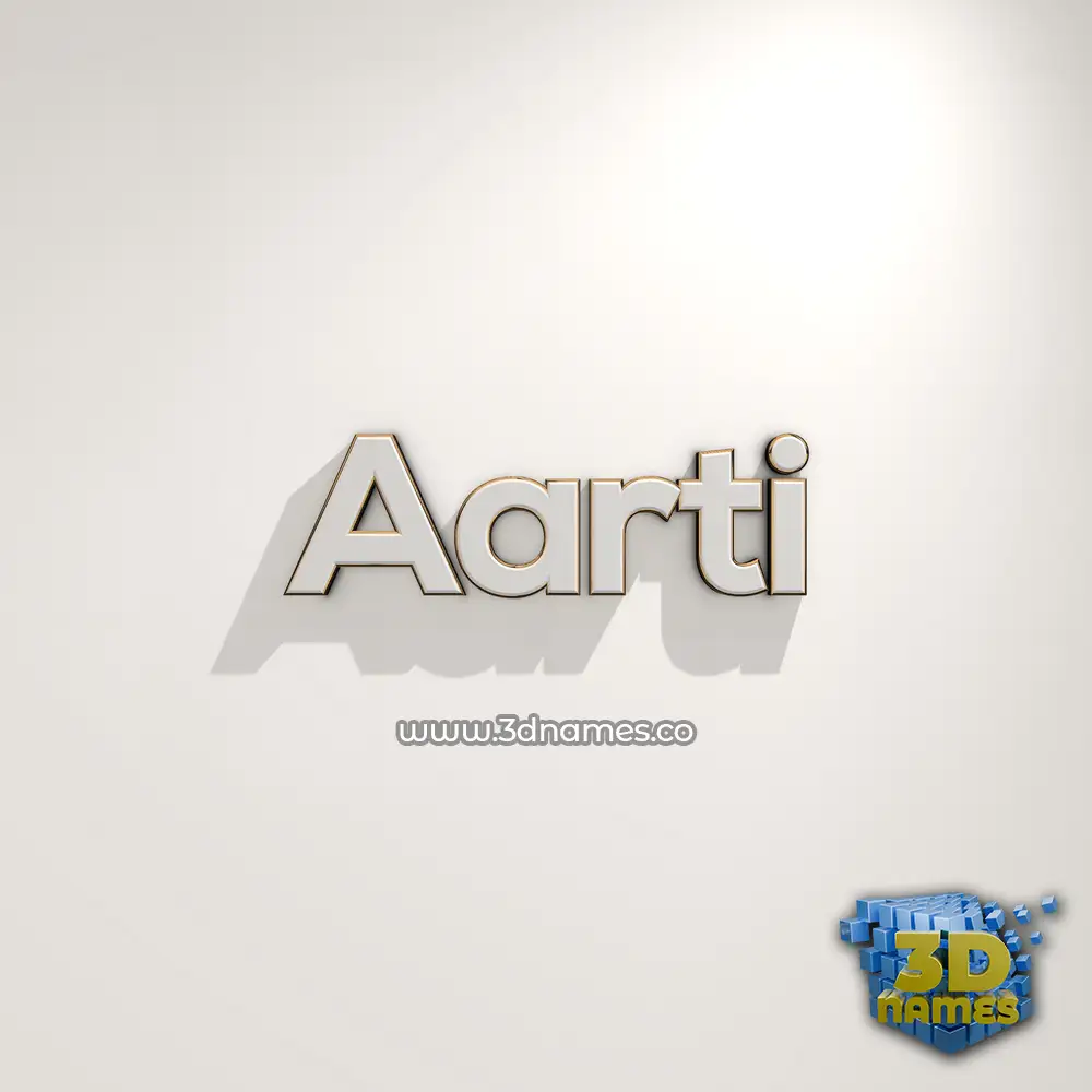 aarti in White Logo Warm style - 3D name wallpaper