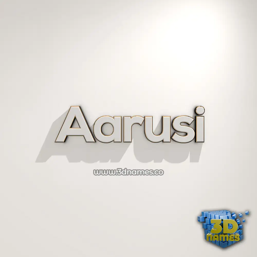 aarusi in White Logo Warm style - 3D name wallpaper