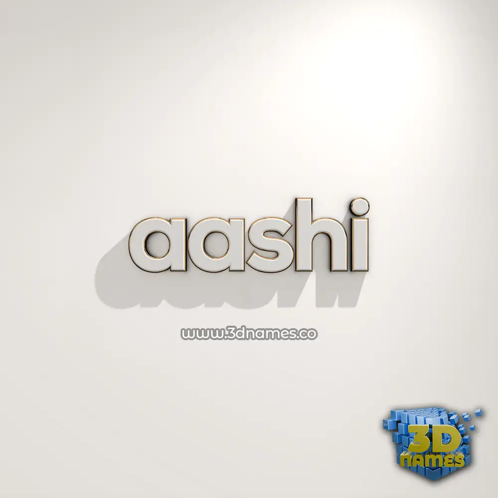 aashi in White Logo Warm style - 3D name wallpaper