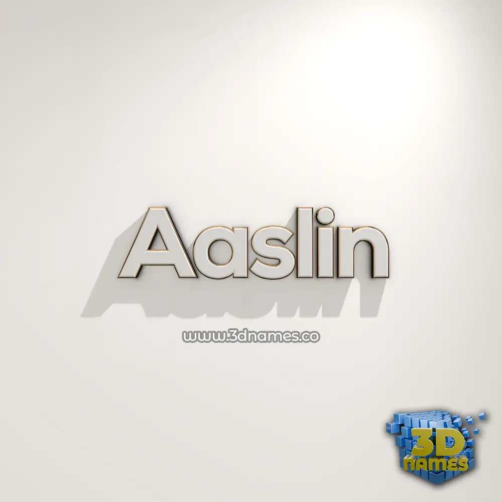aaslin in White Logo Warm style - 3D name wallpaper