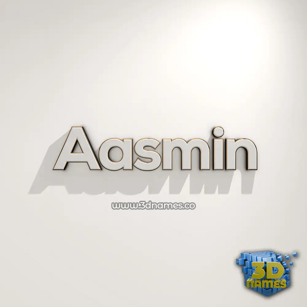 aasmin in White Logo Warm style - 3D name wallpaper