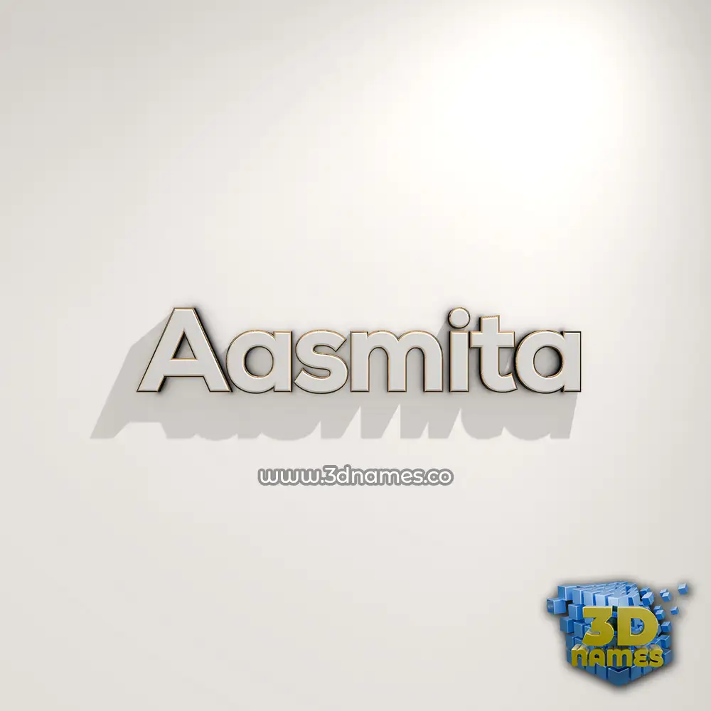 aasmita in White Logo Warm style - 3D name wallpaper