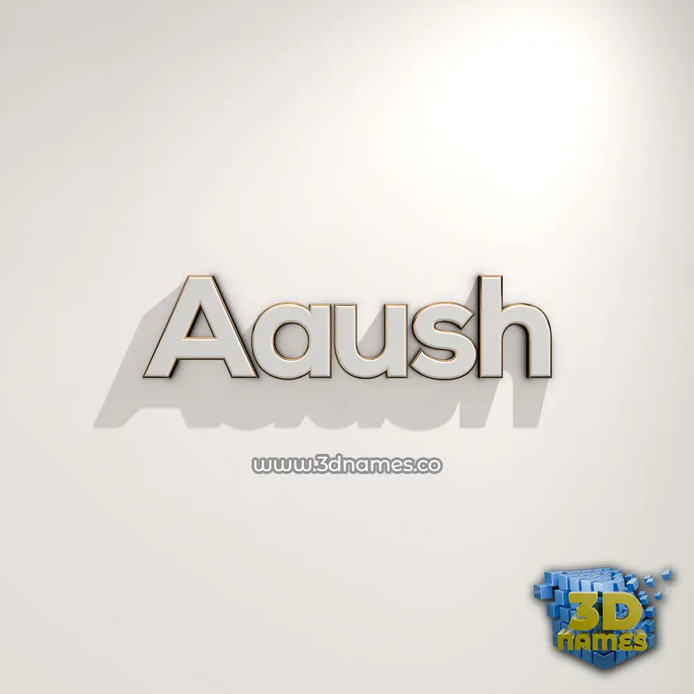 aaush in White Logo Warm style - 3D name wallpaper